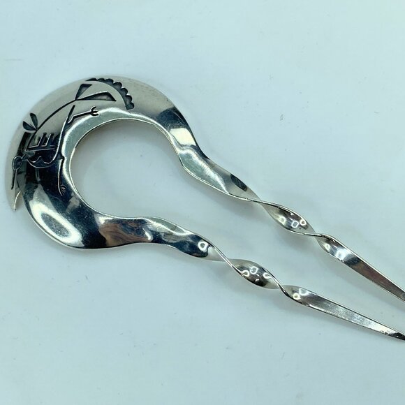 Old Pawn Navajo Sterling Silver Hair Comb, Stick Hair Pin 20.8g 4.5\